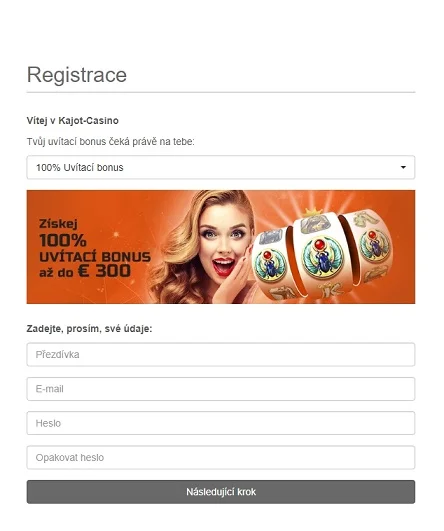 Kajot casino registration